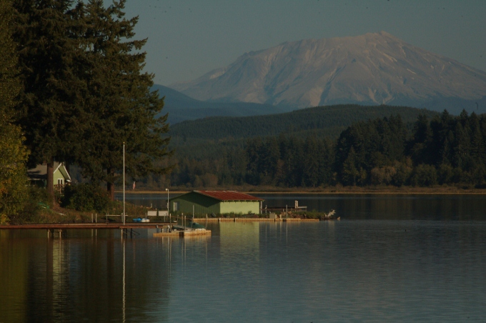 mt st. helens looms over Silver Lake